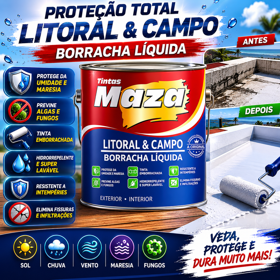 Tina Emborrachada Premium 3,6L Manta Liquida Impermeabilizante