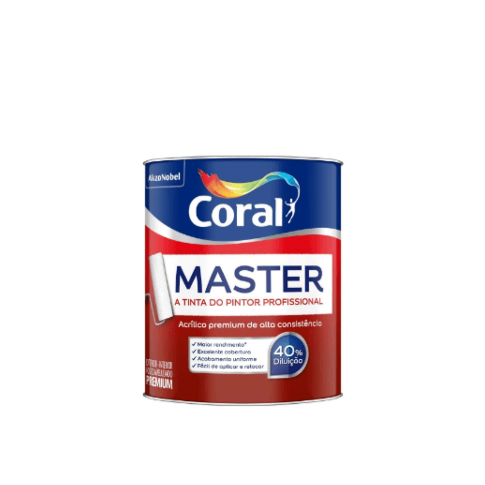Tinta Acrílica Fosca Premium Coral Master 900mL