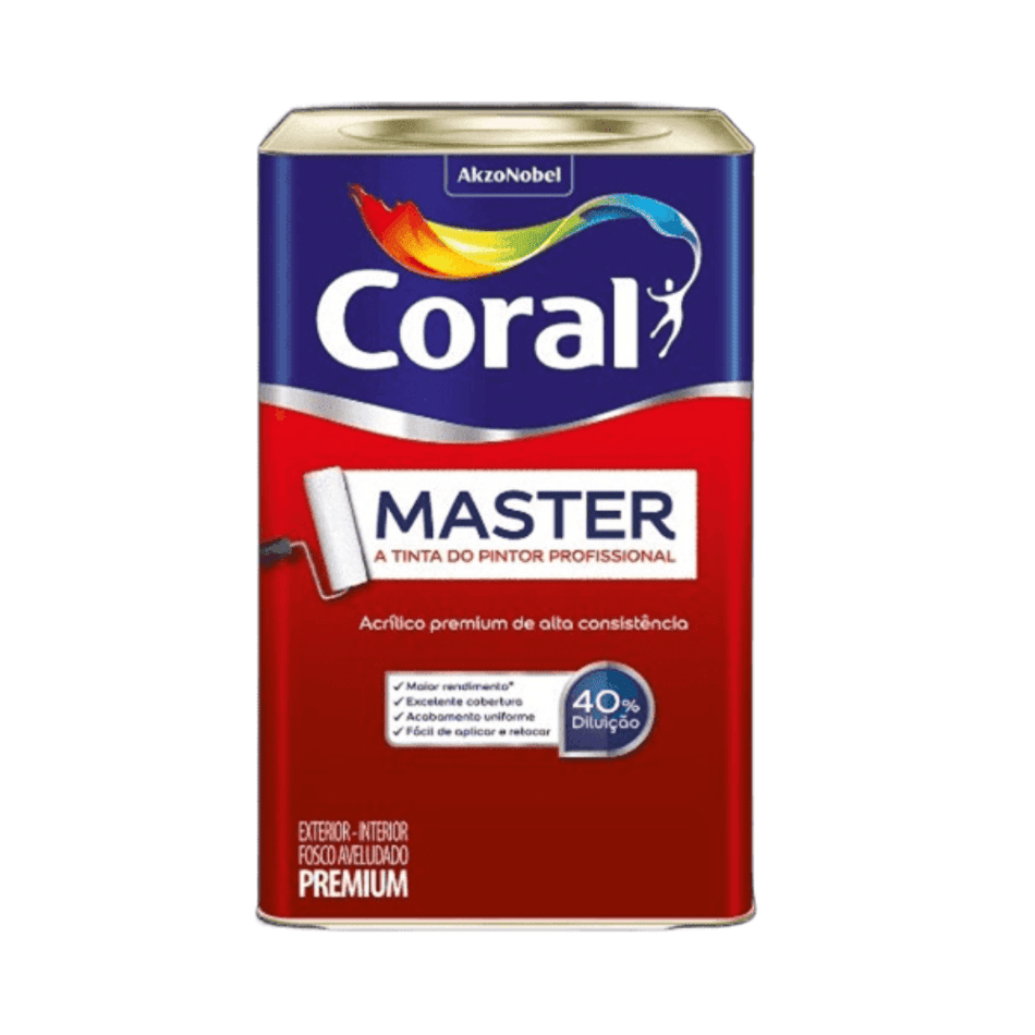 Tinta Acrílica Fosca Premium Coral Master 18L