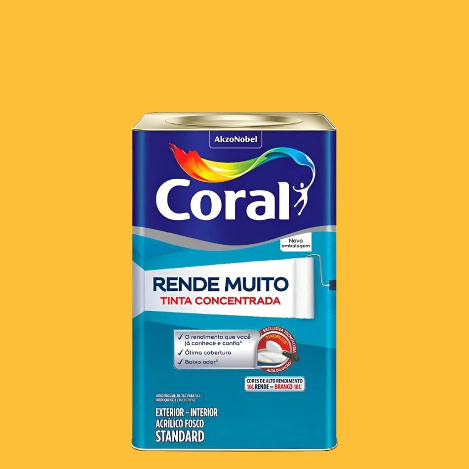 Tinta Acrílica Fosca Coral Rende Muito 16L