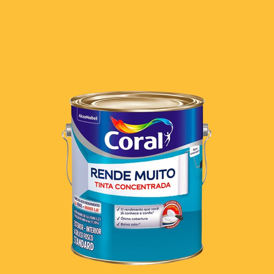 Tinta Acrílica Fosca Coral Rende Muito 3,2L