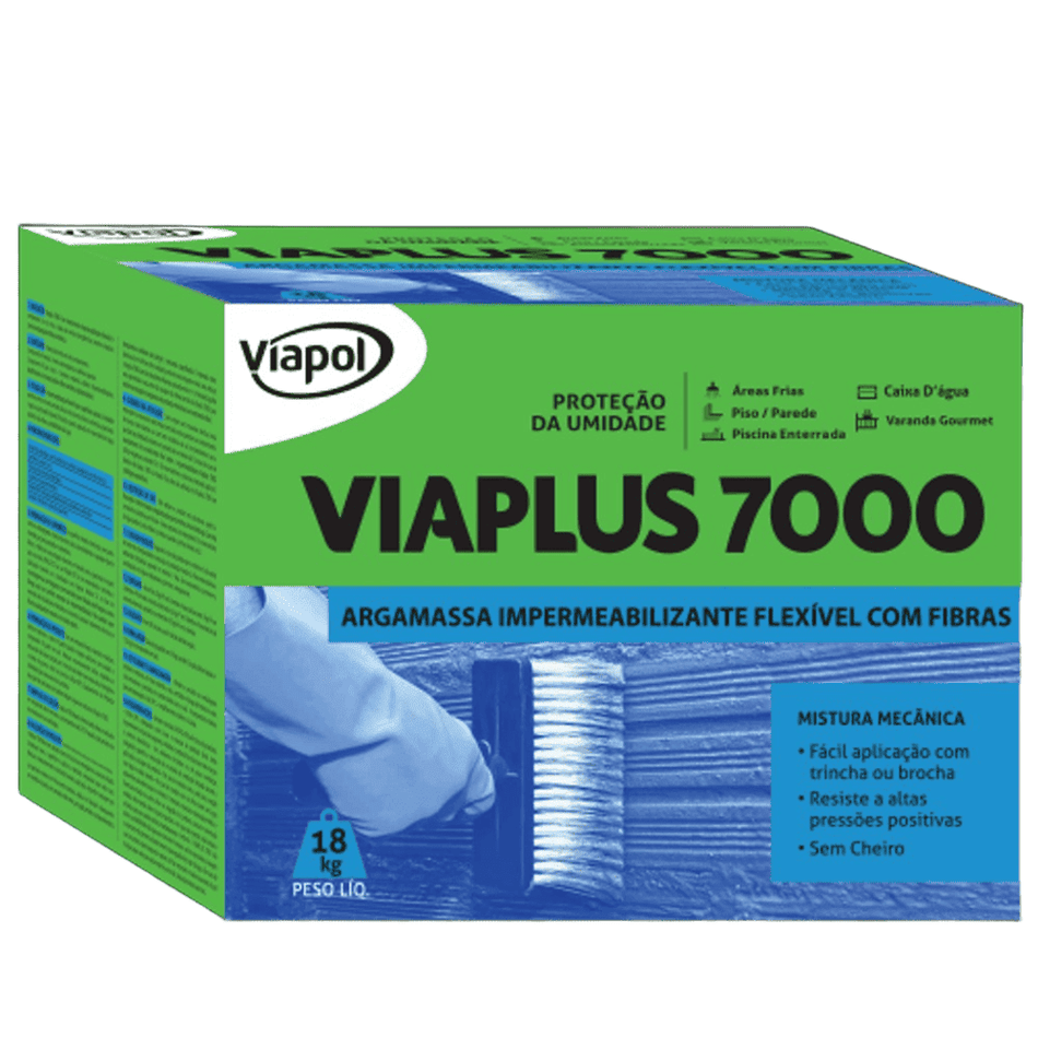 Argamassa Polimerica Flexivel P/Cx.Dagua E Piscina 18Kg VIAPLUS 7000