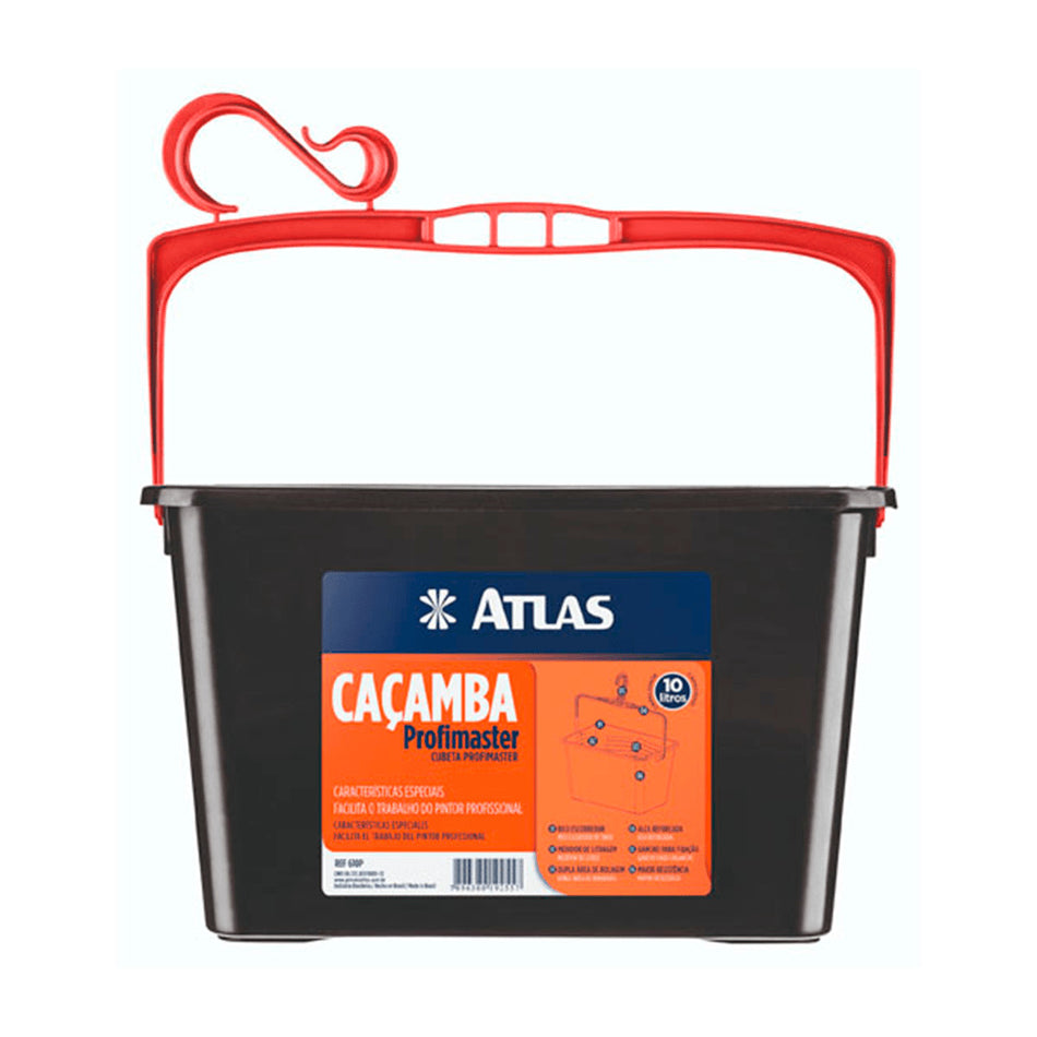 Caçamba Plástica Pintura 10L Ref. 610P Atlas Ferramentas
