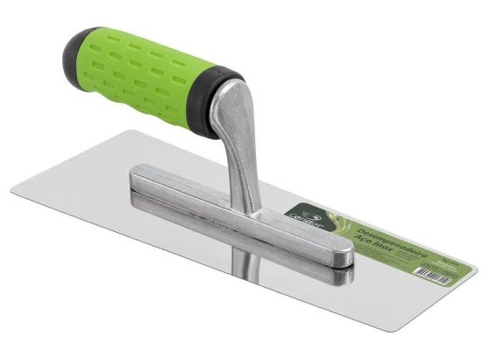 Desempenadeira Aco Inox P/Efeitos 10X25Cm - Cabo Borracha Aberto - 878