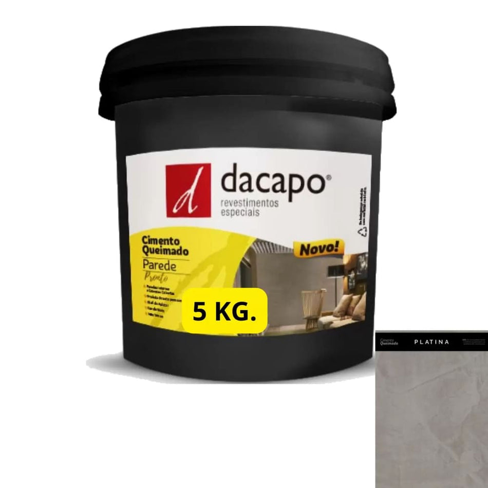 EFEITO CIMENTO QUEIMADO 5KG PLATINA - PAREDE PRONTO - P/INTERIOR
