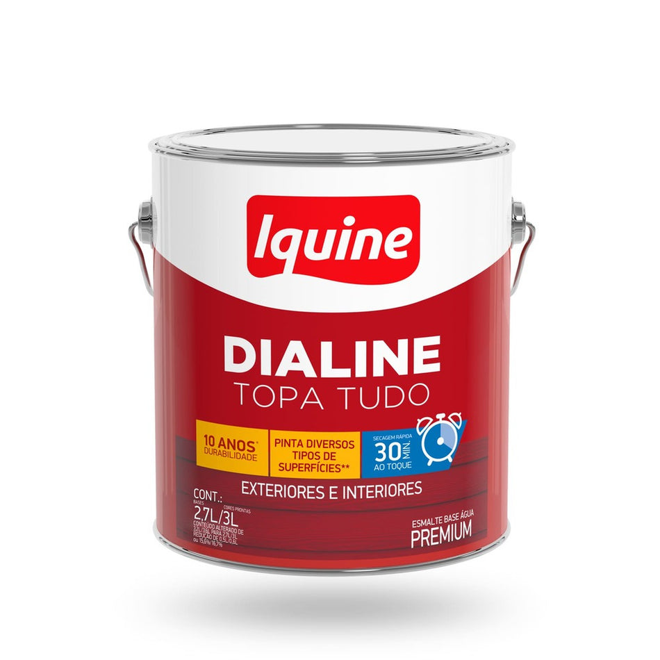 Esmalte Acetinado B.Agua 3,0L Branco - Dialine Topa Tudo