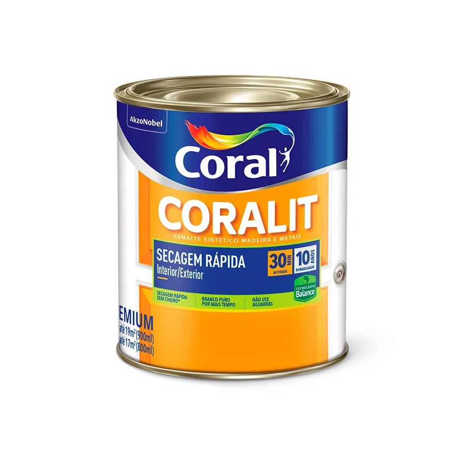 Esmalte Premium Acetinado Base Água Coralit Secagem Rápida 900mL