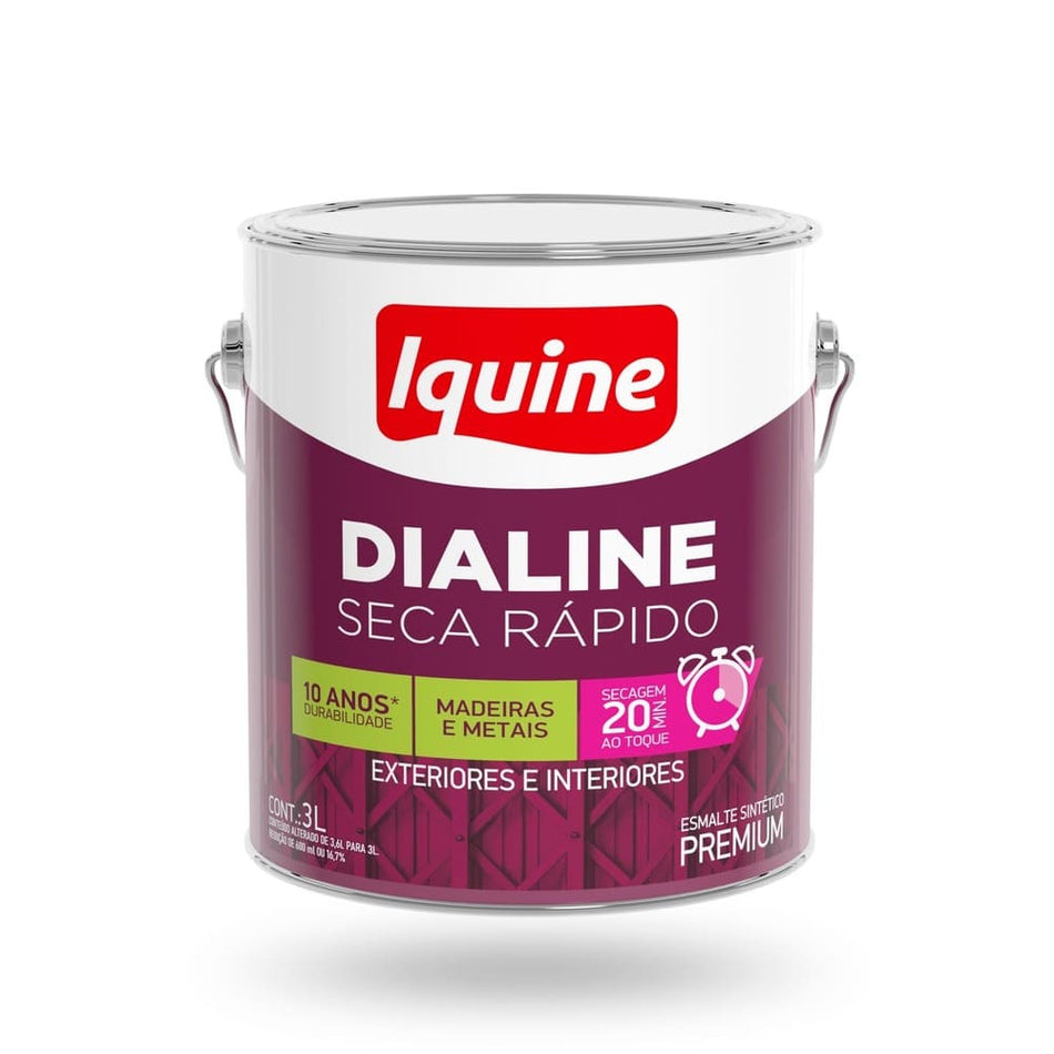 Esmalte Acetinado Premium 3,0L Gelo - Seca Rapido - Dialine