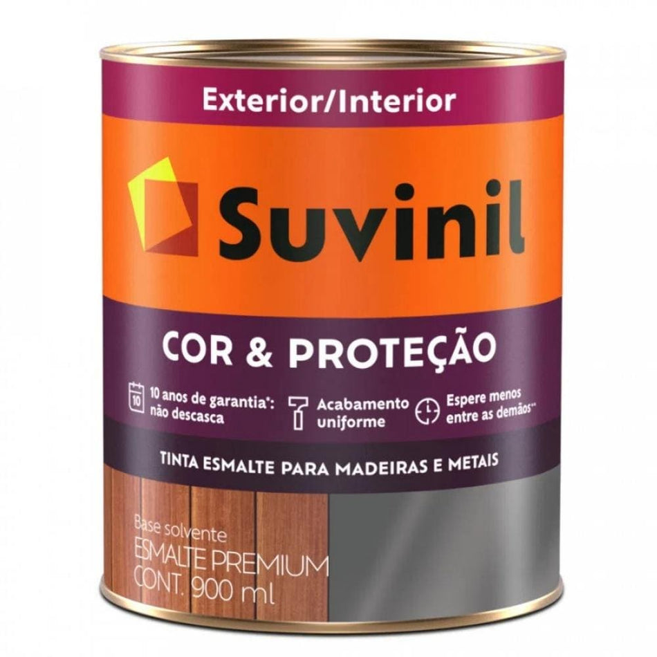 Esmalte Acetinado Premium Suvinil Cor e Proteção 900ml Marrom