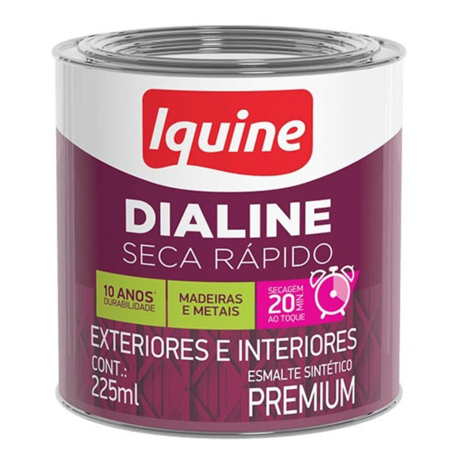 Esmalte Brilhante Premium 0,225L Cinza Medio - Seca Rapido - Dialine