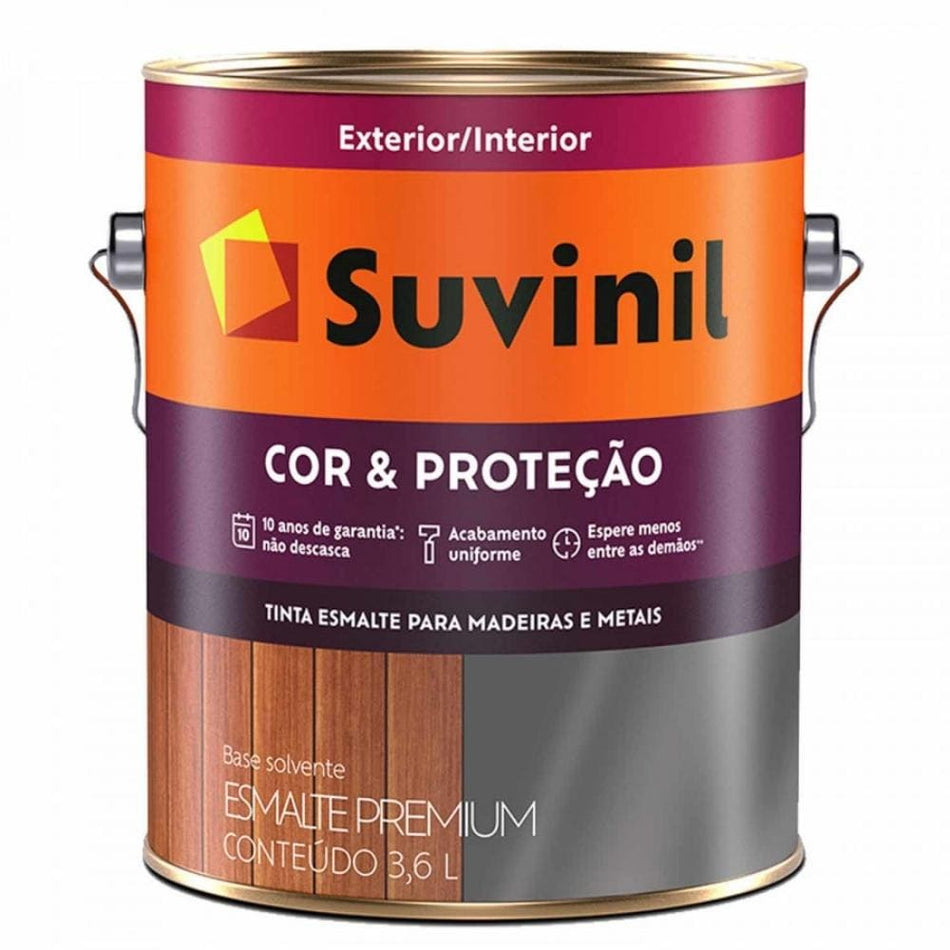 Esmalte Brilhante Premium Suvinil Cor e Proteção 3,6L Marfim