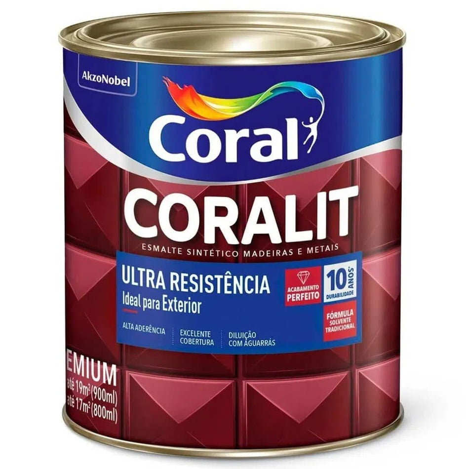 Esmalte Premium Brilhante Coralit Ultra Resistencia 900ml