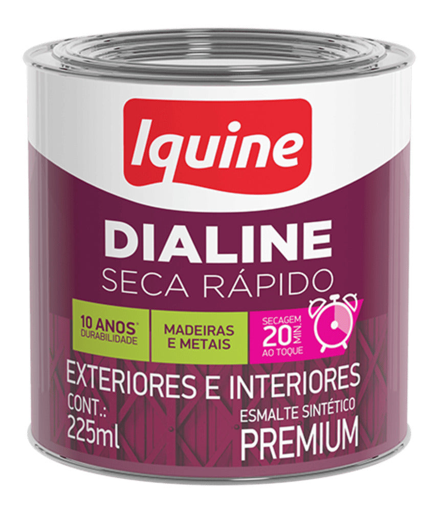 Esmalte Fosco Premium 0,225L Preto - Seca Rapido - Dialine