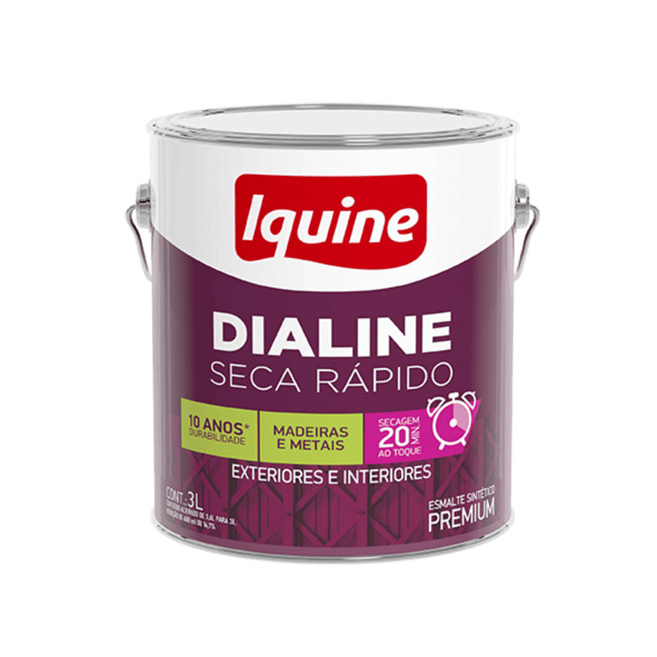 Esmalte Fosco Premium 3,0L Branco - Seca Rapido - Dialine