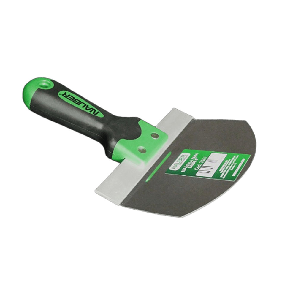 ESPATULA 10CM - 4" - ACO INOX REDONDA P/BALDE - CABO EMBORRACHADO