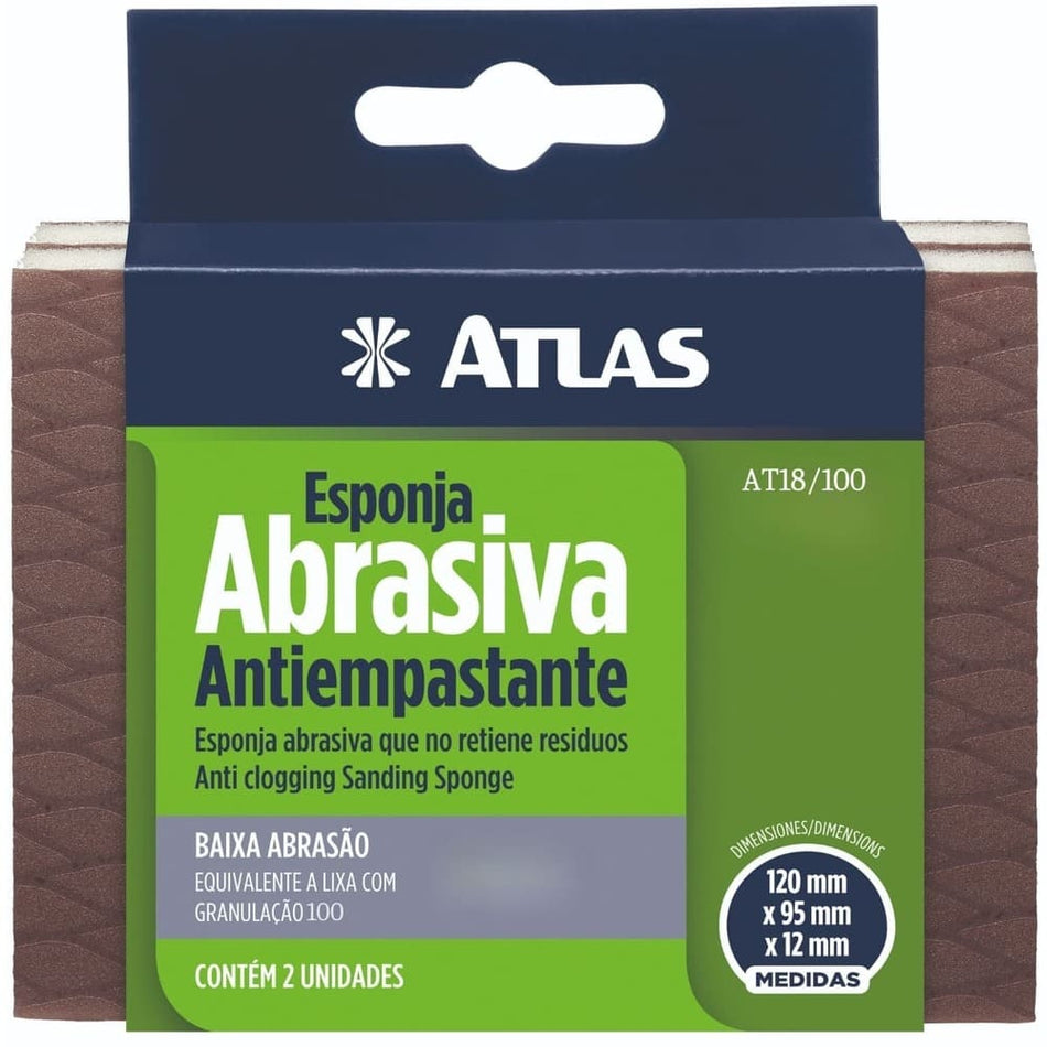 ESPONJA ABRASIVA ANTIEMPASTANTE - AT18/100 - 02 UNIDADES