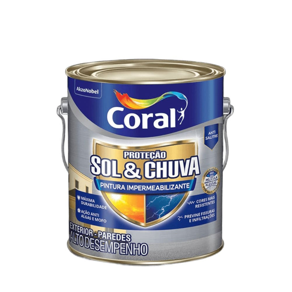 Fachada Impermeabilizante Proteção Sol e Chuva Coral 3,6L
