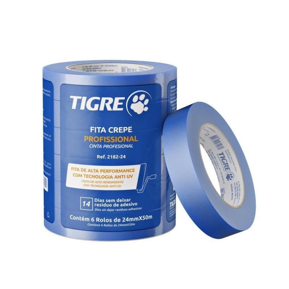 Fita Crepe 24X50 Azul Barreira Uv