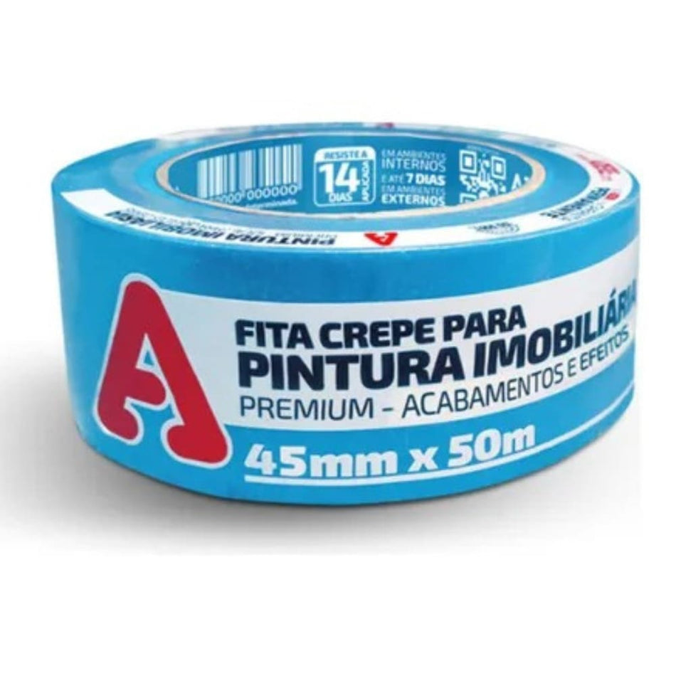 FITA CREPE 45MMX50M AZUL NEON - 327S
