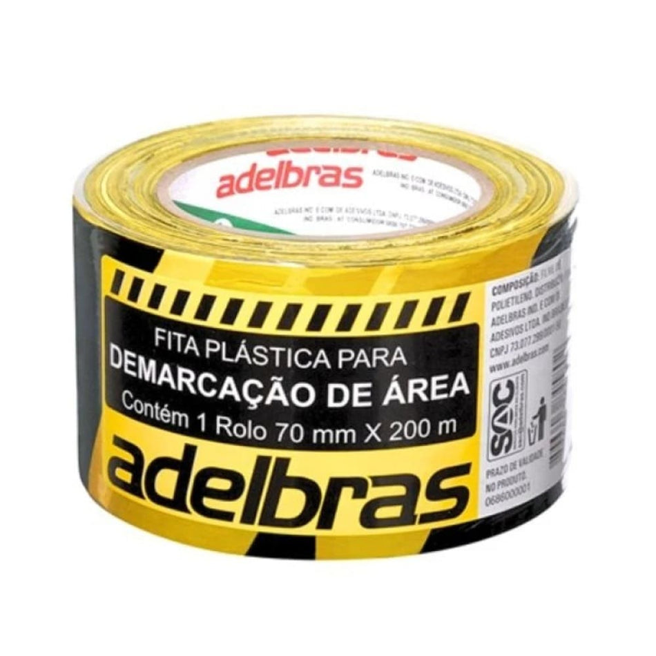 FITA DEMARCACAO AREA 70MMx200M ZEBRADA - 975