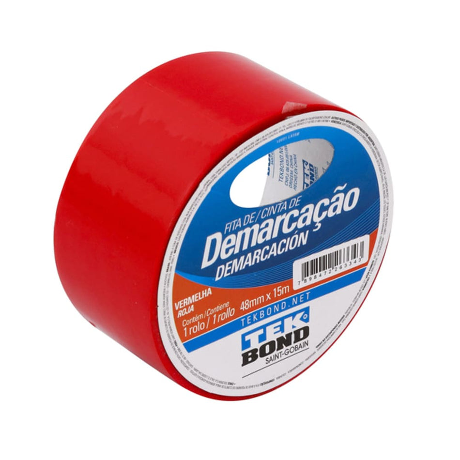 Fita Demarcacao Solo 48Mmx15M Vermelho - Supertape