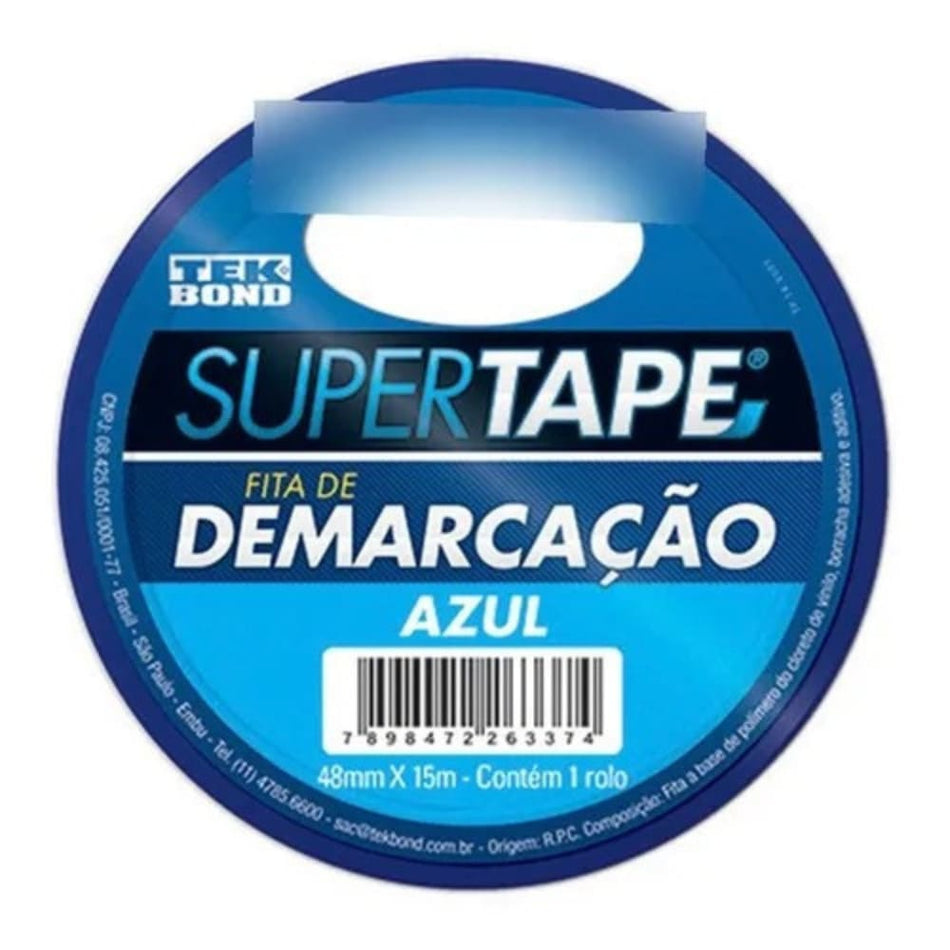 FITA DEMARCACAO SOLO 48X15 AZUL SUPERTAPE