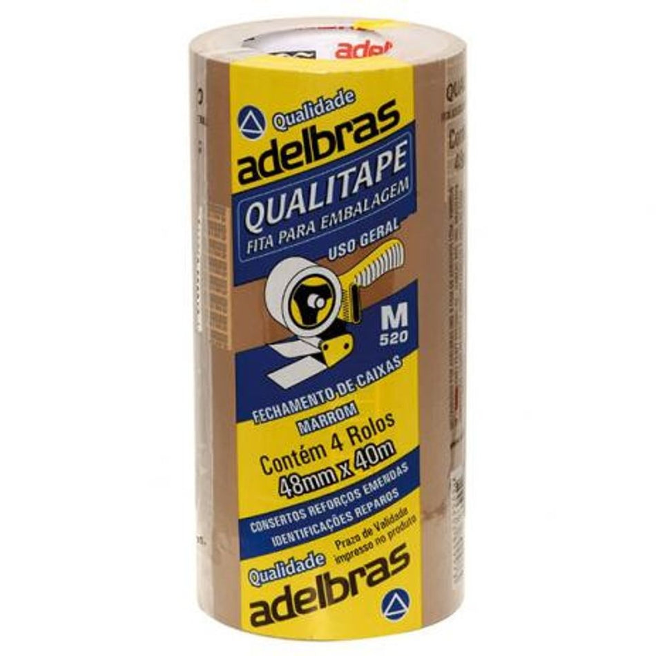 FITA EMPACOTAMENTO MARROM 48MMx40M - QUALITAPE KRAFT - 520