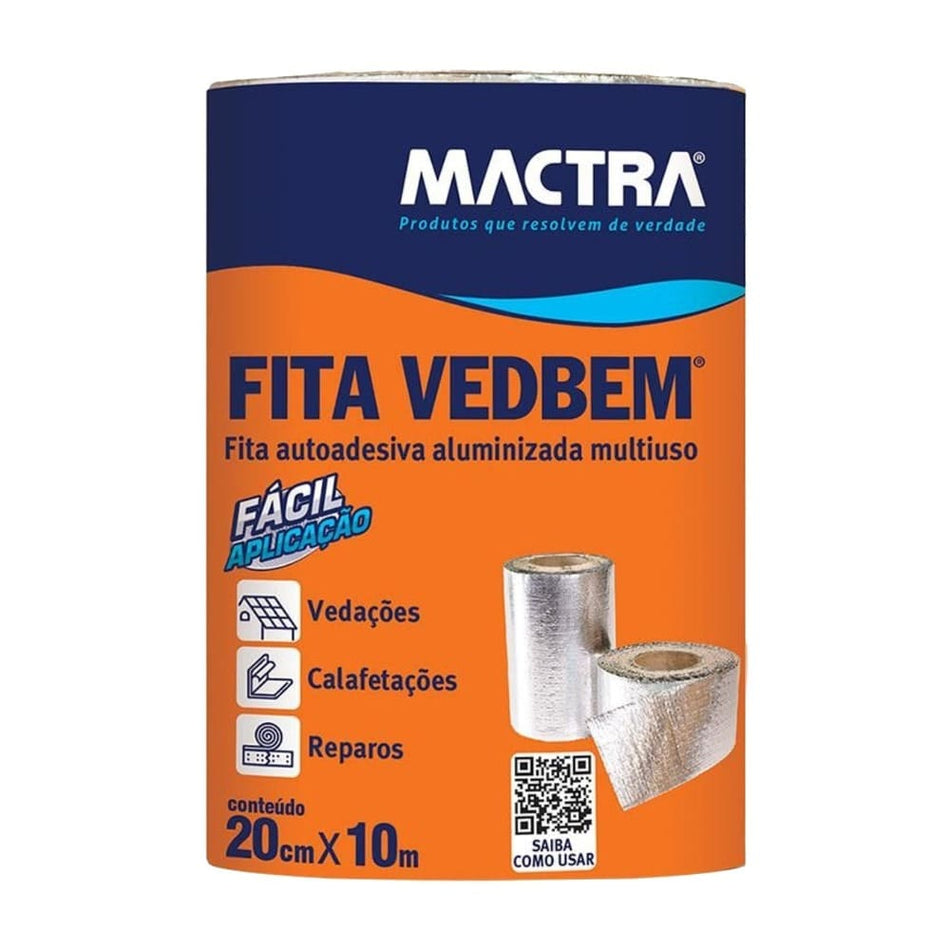 Fita Mactra Vedbem Multiuso Alumínio 20cmx10m