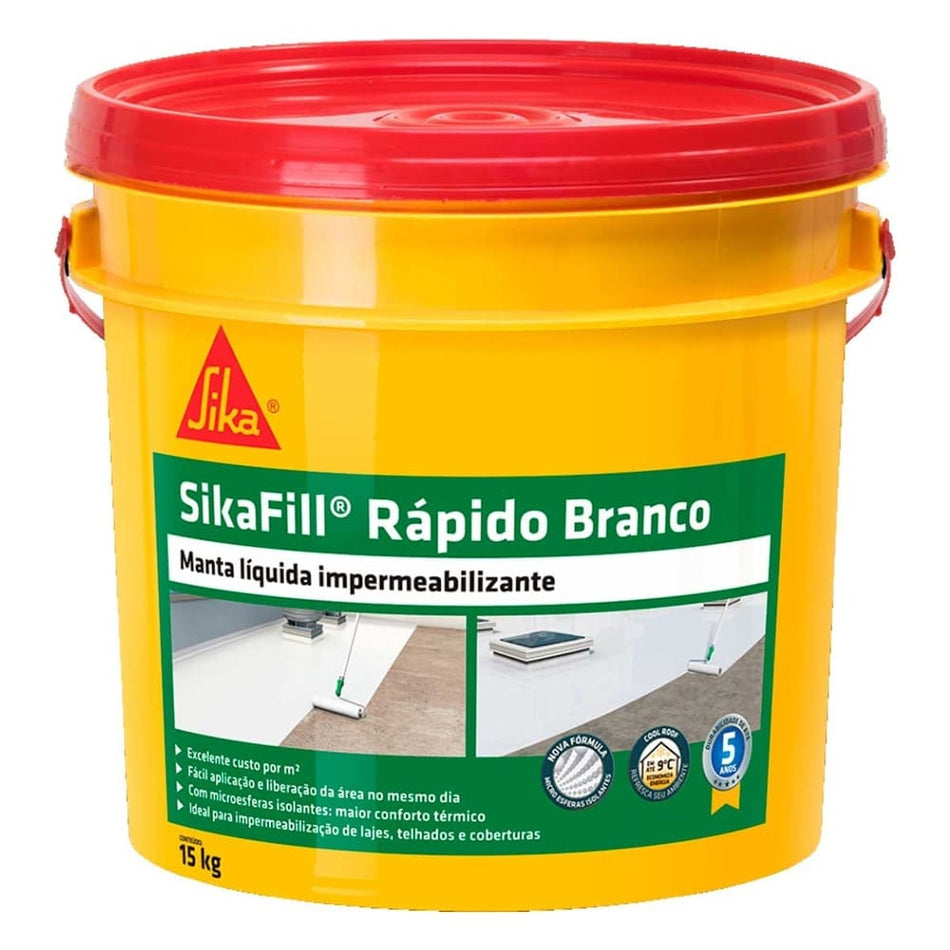 MANTA LIQUIDA 15KG BRANCO - SIKAFILL RAPIDO