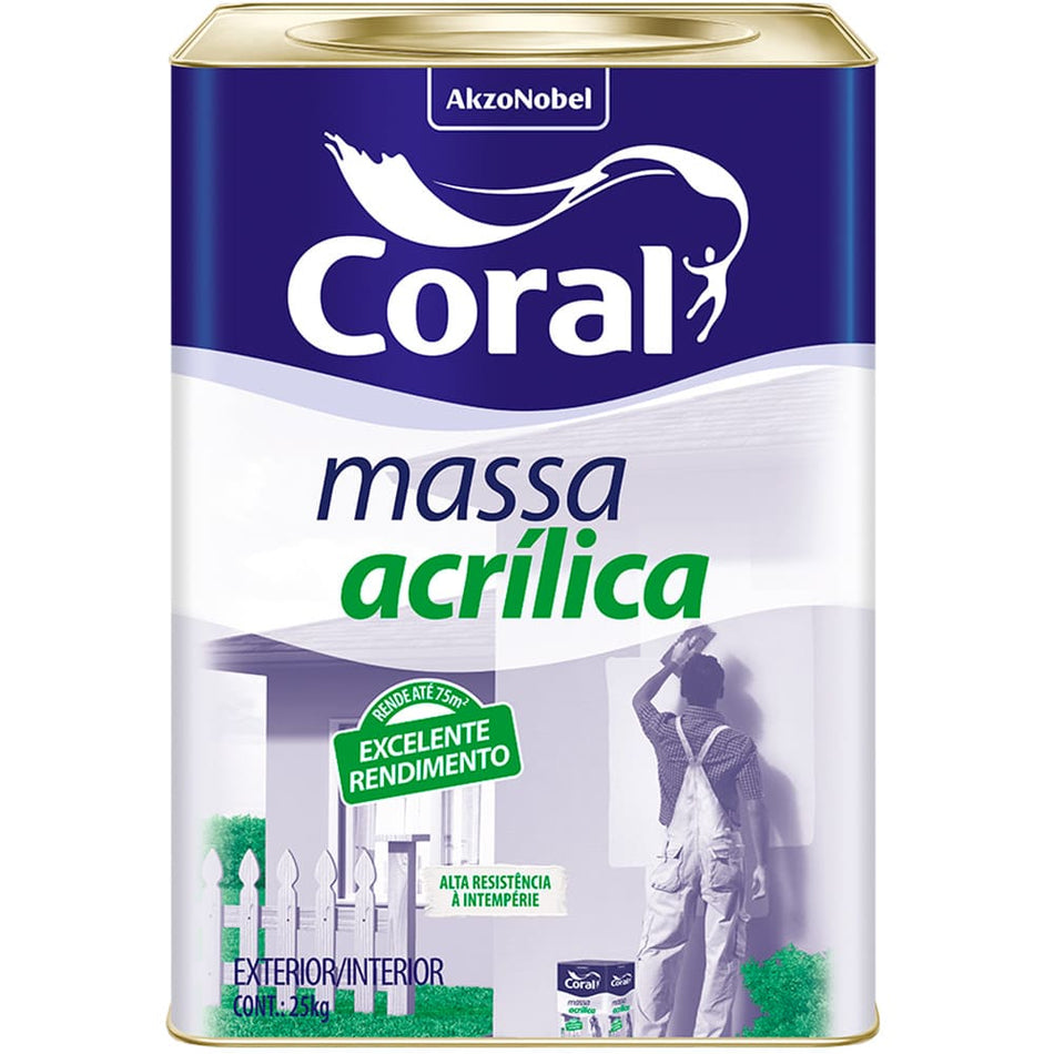 Massa Acrílica Coral Coral 25Kg