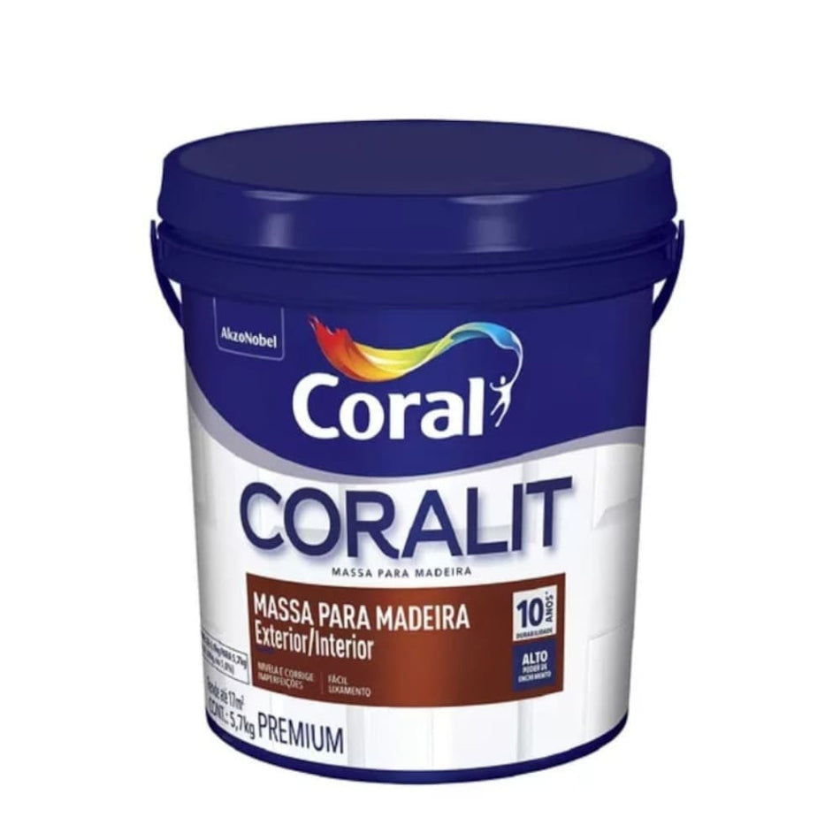 Massa Óleo Para Madeira Coralit Coral 5,7Kg