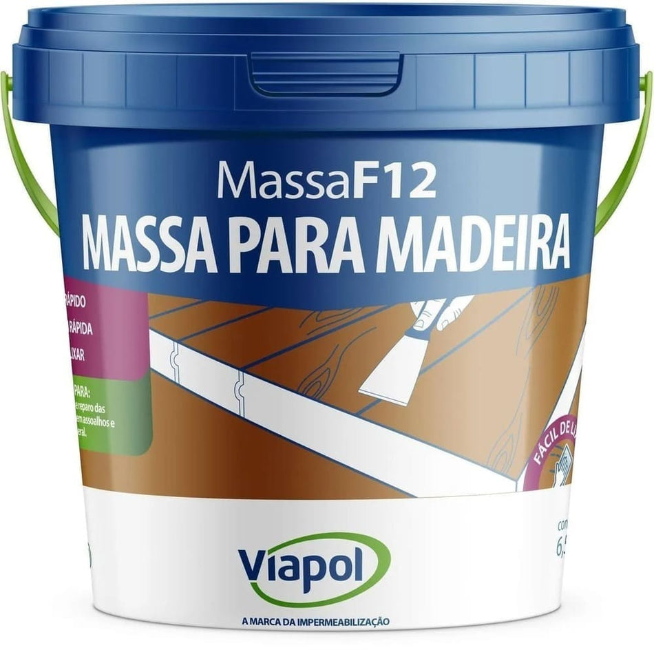 Massa P/Madeira F-12 6,5Kg/3,6L Mogno - Viapol