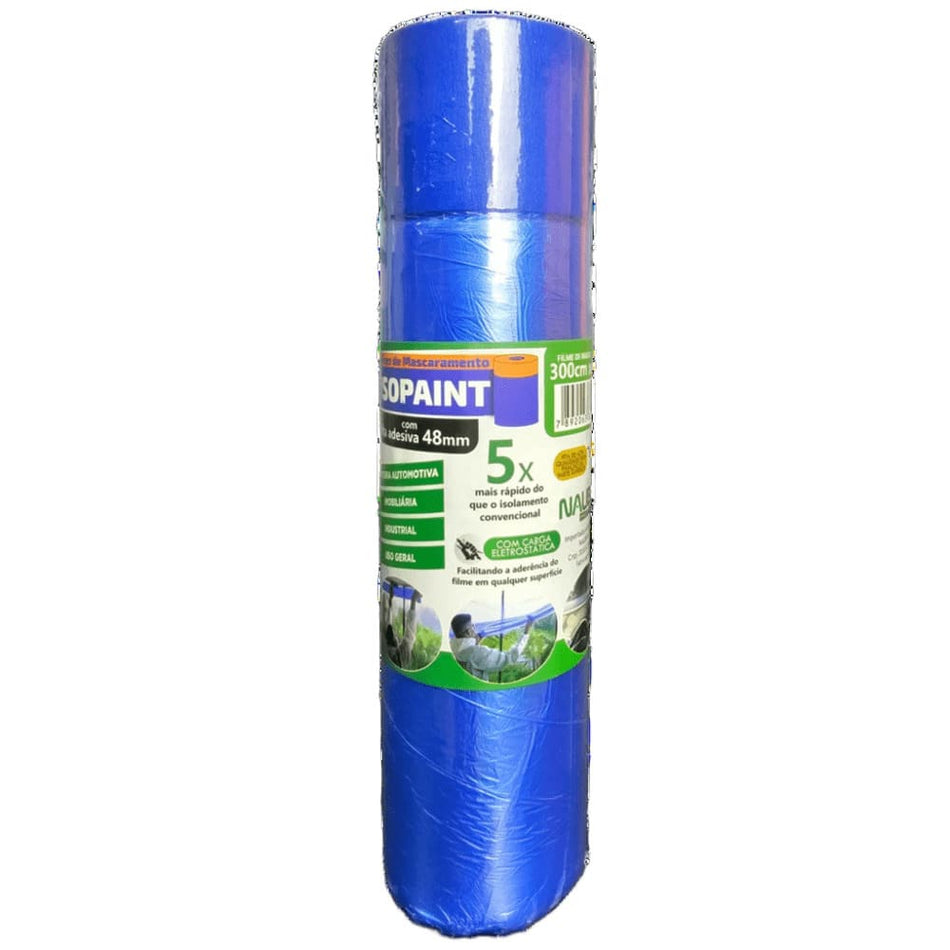 PROTECAO P/PINTURA 3,00x20M - FILME MASCARAMENTO ISOPAINT FITA AZUL 48MM