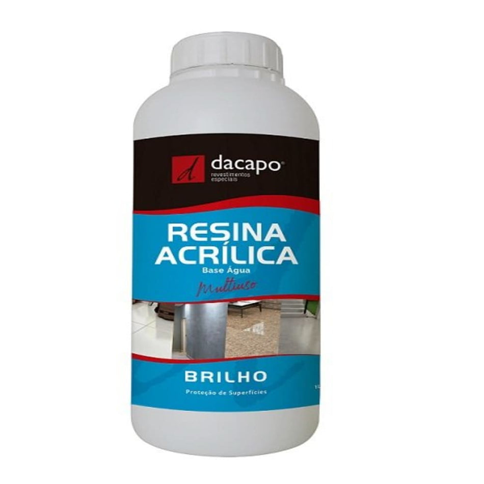 Resina Acril. Brilho P/Acabamento Piso Cimento Queimado 1,0L Interno