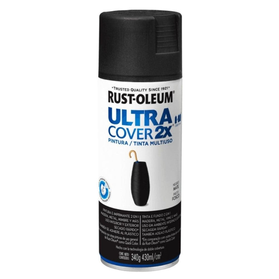 SPRAY PRETO FOSCO - USO GERAL - ULTRA COVER 2X