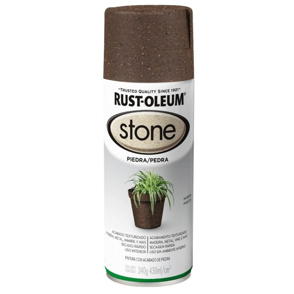 Spray Rust-Oleum Stone Acabamento Pedra Marrom