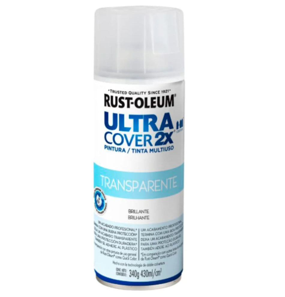 SPRAY TRANSPARENTE BRILHANTE - USO GERAL - ULTRA COVER 2X