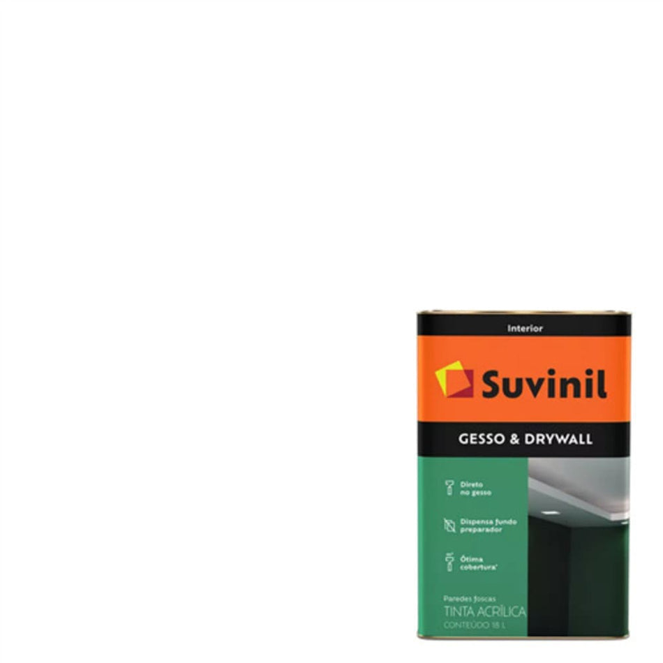 Tinta Acrílica Direto No Gesso E Drywall Branco 18L Suvinil