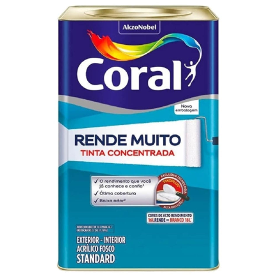 Tinta Acrílica Fosca Coral Rende Muito 16L