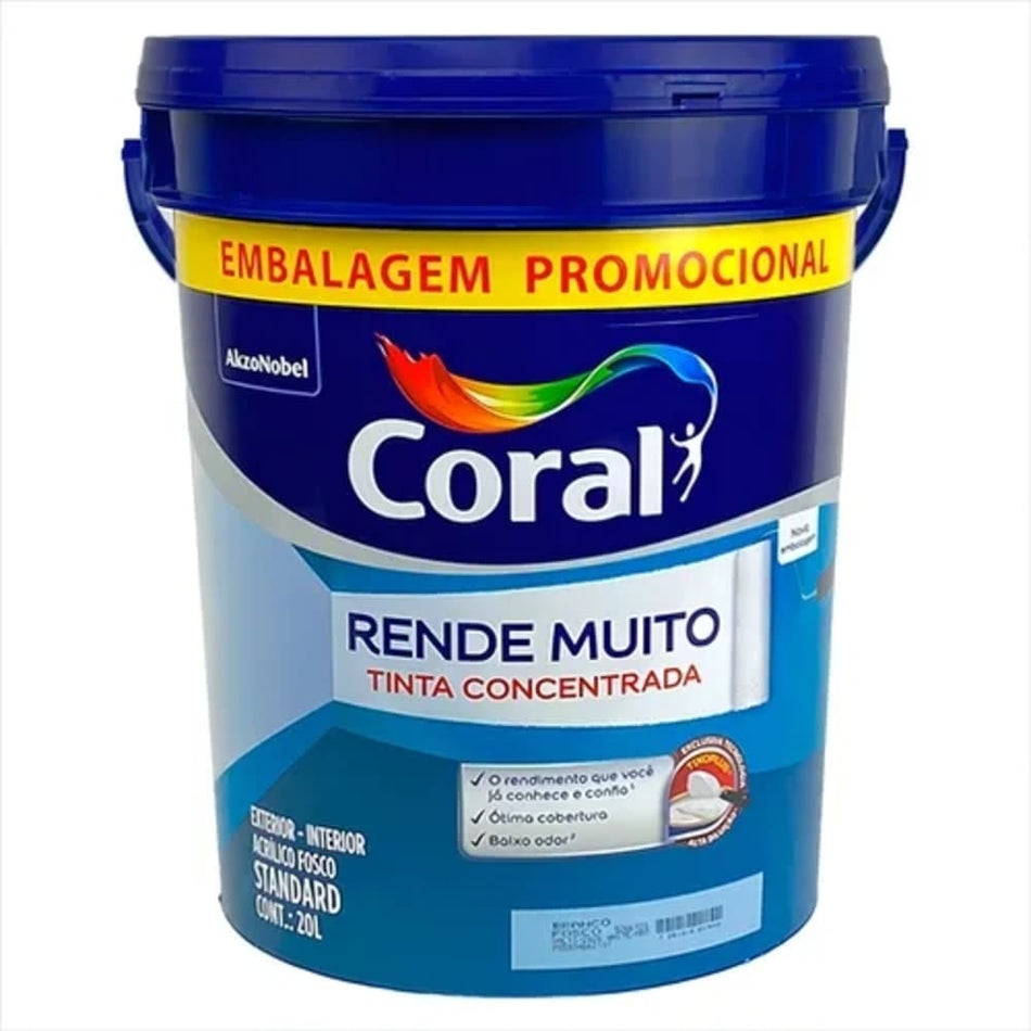Tinta Acrílica Fosca Coral Rende Muito 20L