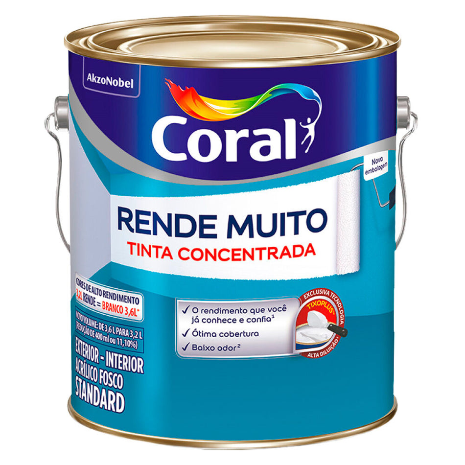 Tinta Acrílica Fosca Coral Rende Muito 3,2L