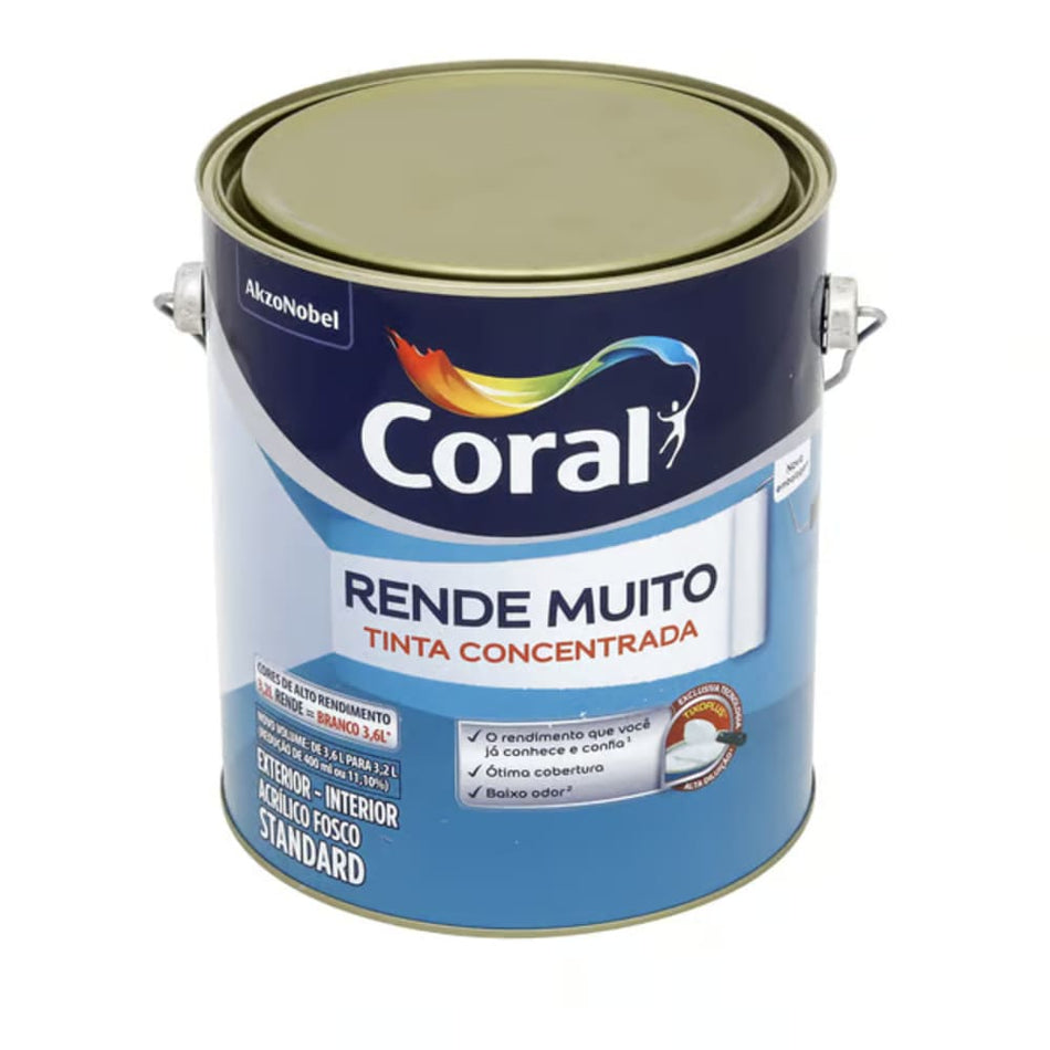 Tinta Acrílica Fosca Coral Rende Muito 3,2L