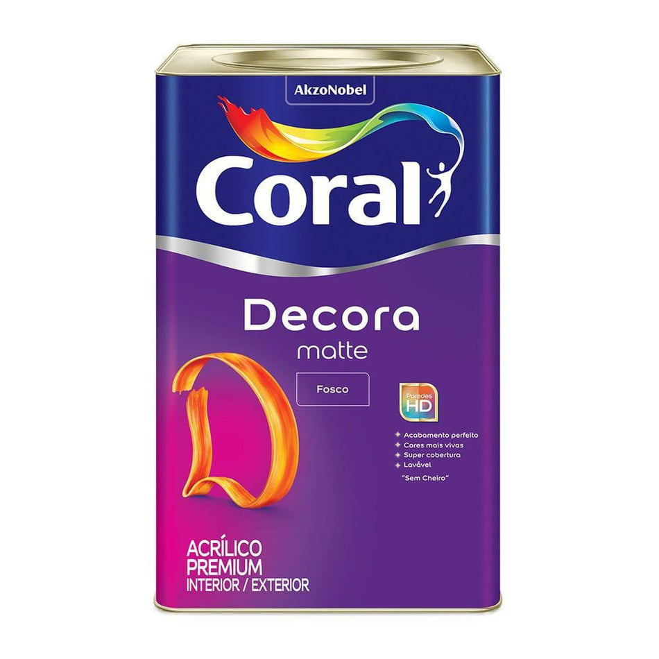 Tinta Acrílica Premium Fosca Coral Decora Matte 18L