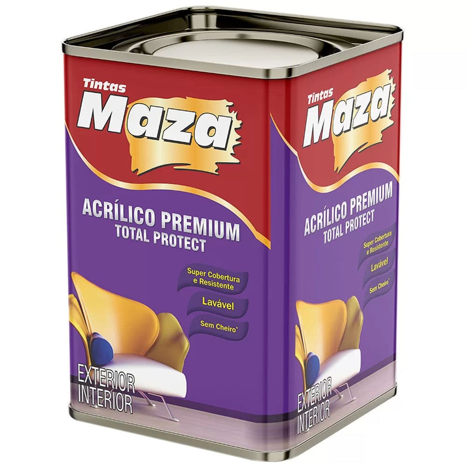 Tinta Acrilica Fosca Premium Maza Total Protect 18L Branco