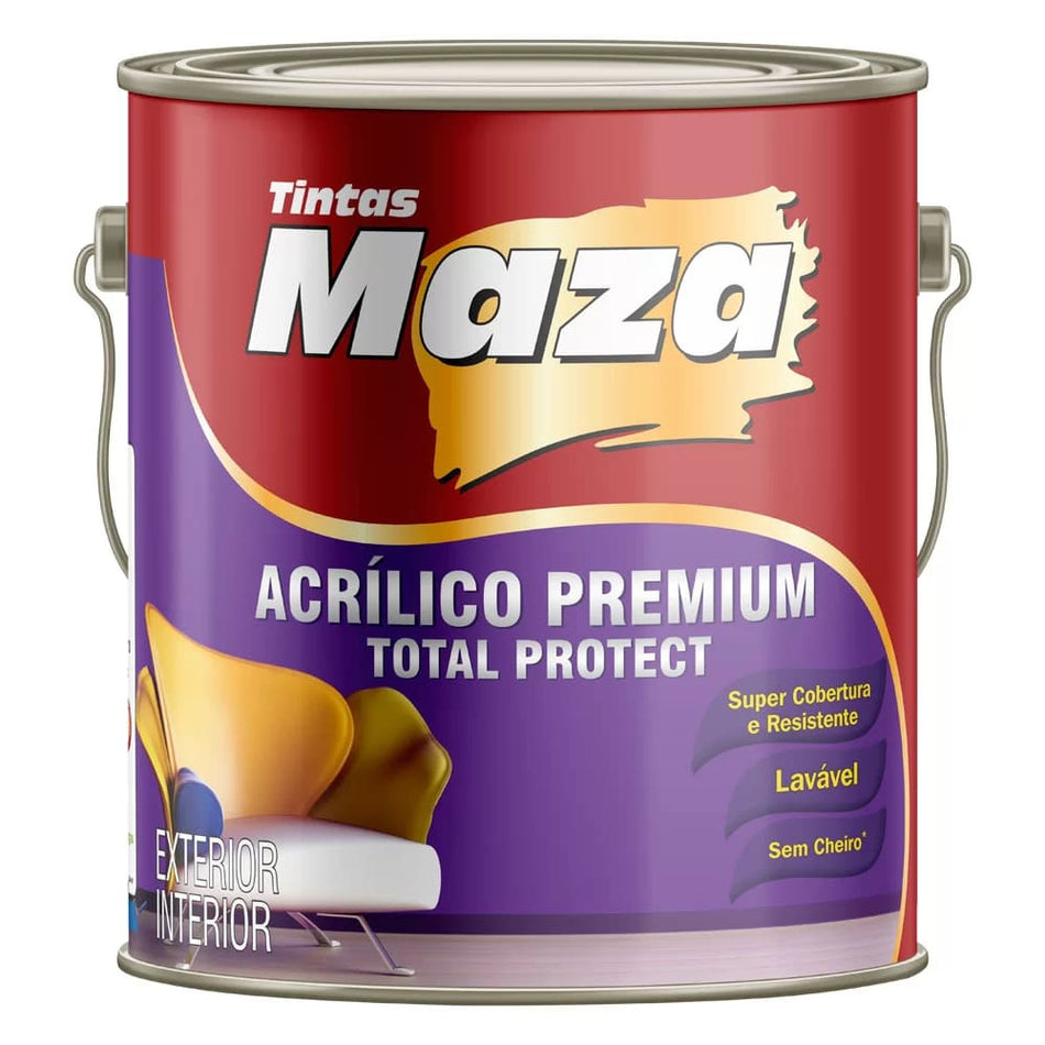 Tinta Acrilica Fosca Premium Maza Total Protect 3,6L Cromio