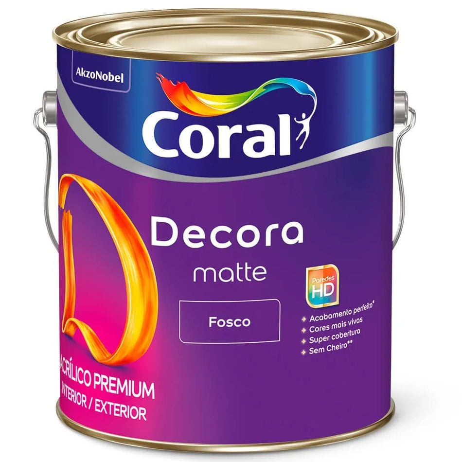 Tinta Acrílica Premium Fosco Coral Decora Matte 3,6L