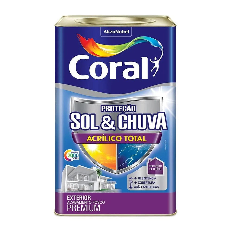 Tinta Acrílica Fosco Coral Sol e Chuva 18L