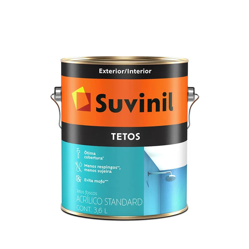 Tinta Acrílica Standard 3,6L Branco Tetos Suvinil Tetos