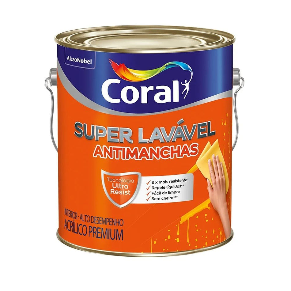 Tinta Acrílica Superlavavel Coral Eggshell 3,6L