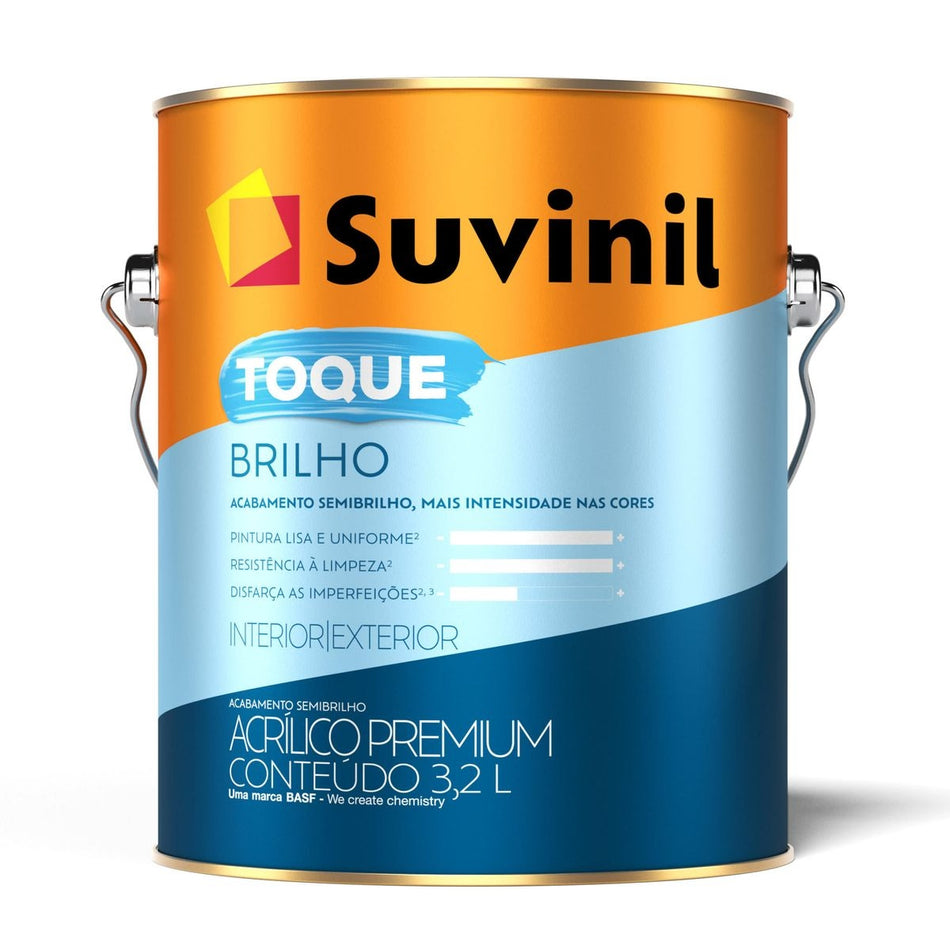 Tinta Acrílica Premium Suvinil Toque de Brilho 3,6L Branco